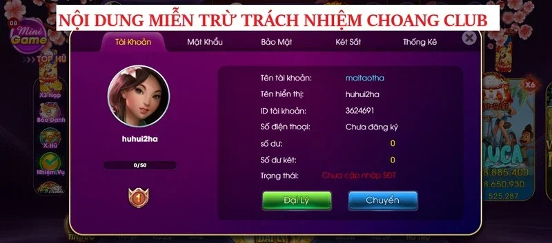 Trách nhiệm liên quan miễn trừ trách nhiệm ChoangClub